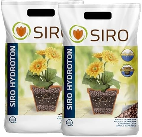 Suinga 2 x Arcilla Expandida 45L. Tierra para Suelos y Plantas. Sustrato Bolas para Drenaje de Macetas, Jardines y Cultivos hidropónicos. Evita el encharcamiento, la putrefacción de Las raíces, Gris