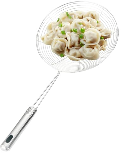 Mestolo per skimmer, ragno 'olio in acciaio inossidabile con manico, mestolo per utensili da cucina, mestolo per schiumarola, mestolo per schiumarola, mestolo per schiumarola, filtro olio per