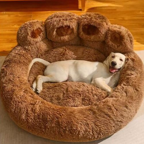 SHJOEE Flauschig Hundebett Katzenbett Bärentatzen-Design Hundekissen Katzenkissen Waschbar Hundekorb Katzenkorb Plüsch rutschfest Haustierbett Warm Schlafplatz für kleine mittelgroße Hunde/Katze/Hasen