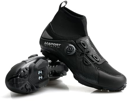 Scarpe Ciclismo MTB Invernale Antiscivolo Antipioggia, Scarpe Mountain Bike Uomo/Donna Compatibile Pedali SPD - 42 EU