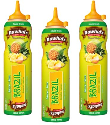 Nawhal’s Sauce Brazil 500 Ml Lot de 3 - Sauce onctueuse et légèrement sucrée, aux saveurs exotiques - Mélange doux de notes fruitées et épicées, idéale pour rehausser tous vos plats.