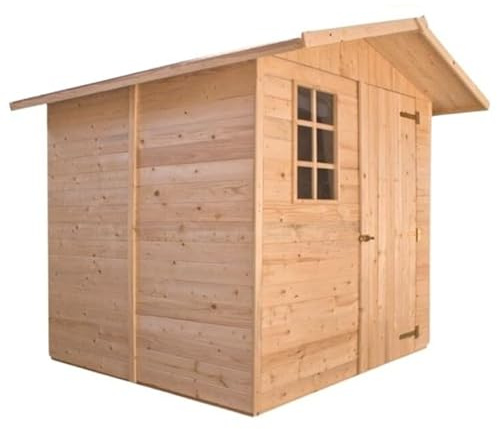 Home Idea Italia Casetta Porta Singola 222 x 222 x 176 cm in legno di Abete personalizzabile con copertura tetto pavimento impregnante