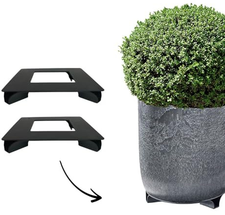terraced® – uppsättning av 2 – blomkruka underlägg – fyrkantig – 27 x 27 cm – underlägg blomkruka – återvunnet material – tillverkat i Tyskland (svart)