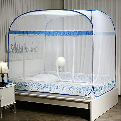 Pop up Mosquito Nets, Portable Foldable Mosquito Mesh Net, Mosquito Net for Bed, Bed Net Tent Ideal for Home Or Holidays, Fine mesh Mosquito Net for Bed-A_180*200cm