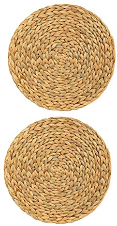 SOLUSTRE Manteles Individuales de Hierba Calabaza Aislantes Térmicos Tejidos a Mano Finos y Decorativos para Tetera y Tazas para Uso Diario en Mesa