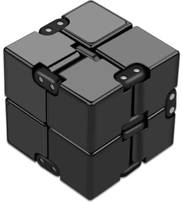 GNALIA Fidget Cubes, 1 Pièce Cube Infini Anti-Stress Noir 8Cm Longueur 4Cm Largeur 2Cm Hauteur, Jouet Sensoriel Décompression Pour Anxiété, Gadget High Tech Pour Adultes Et Enfants