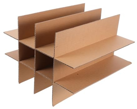 Weinpapier Trennwand 5 Stück Papier Trennwände aus Karton | 12 Fächer, Beige, gegen Verrutschen und Bruch, Wine Divider für Kartons zum Transport für Gläser