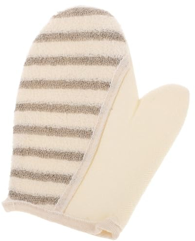 IWOWHERO 2pcs Linen Exfoliating Shower Gloves Body Scrub Mitt for Deep Cleaning Bathing and Back Scrubbing Ergonomic Fit for Home and Bathhouse Use