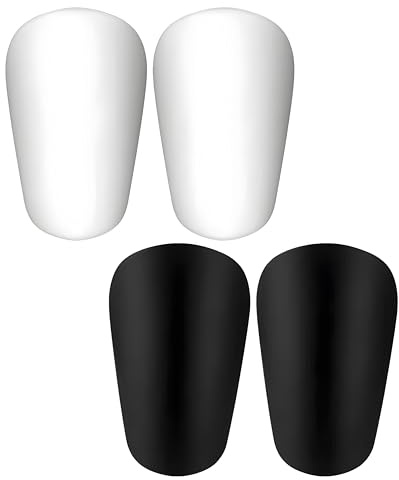 2 Paires Mini Football Shin Pads, Protections de Tibias de Football, Mini Protège-Tibias Supplémentaires pour Adultes et Enfants Tiny Protective Shin Guards pour Femmes et Hommes (Noir, Blanc)