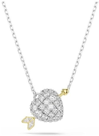 Swarovski Idyllia Collezione, Mixed Cuts, Cuore With Arrow, Bianco, Finitura metallo misto