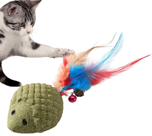 Besreey Katzenspielzeug, lustiges Spiel in Form eines Igels, mit Schwanz und Glöckchen, Beißspielzeug für Katzen, für Zuhause, Outdoor, Training, Kratzer, Klettern