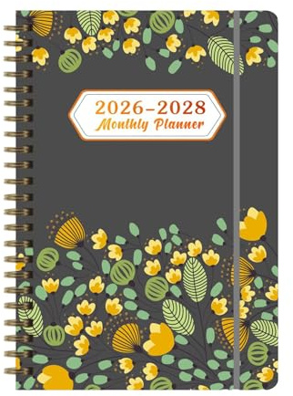 Spiralmånadsplanerare, 3 års anteckningsbok, papperskalender med uppgiftssektioner, 36 månaders organiserare för skolarbete, studentplanerare med funktionell layout, produktivitetsverktyg för proffs