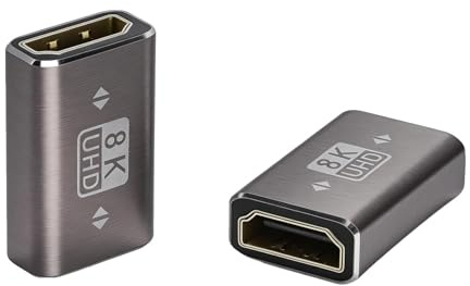 HENGBIRD Adaptador HDMI Hembra a Hembra 8K 2 Piezas Acoplador HDMI 2.1, Extensor HDMI para Extensión Cable HDMI, Monitor, Televisión, Proyector, Portátil, PC