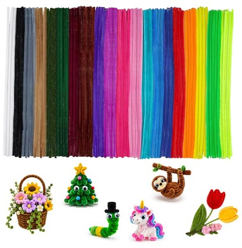 300 Limpiapipas de Colores 20 Colores,Set de 300 limpiapipas de colores,para niños, proyectos, para manualidades para manualidades y decoración