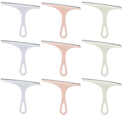 STAHAD 9pcs Window Squeegee Set Car Window Cleaner Glass Wiper Windscreen Wiper Cleaning Tool for Home and Vehicle Nordic Blue, Green, Pink Colors
