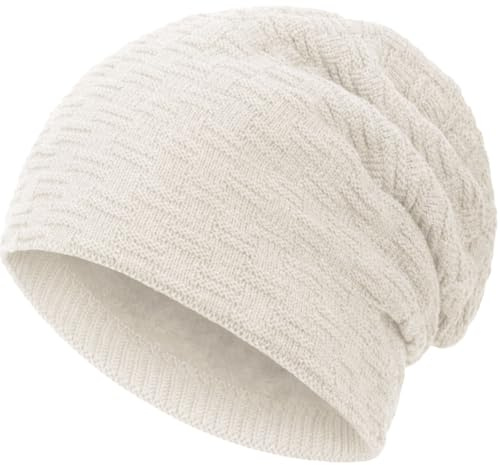 Compagno varm fodrad vintermössa mössa beanie stickad mössa herr dam mössa huva en storlek