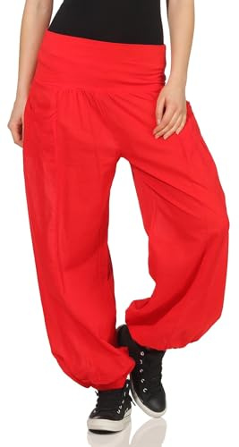 Malito Donna Pantaloni di Stoffa Pump Pantaloni Aladin Libero Tuta 17633 (Rosso)