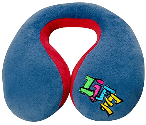 Walser Nackenrolle Graffiti, Nackenstütze-Kinder, Reisekissen-Auto, U-förmiges Nackenkissen-Reise, Nackenstützkissen, Nackenhörnchen blau