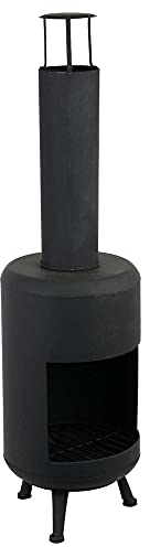 RM Design - Camino da Giardino in Metallo, Altezza 105 cm, Colore: Nero