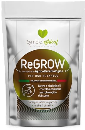 SYMBIOETHICAL - REGROW, Biostimulans für Pflanzenwachstum und Gemüsegärten, mit Mykorrhiza und PGPR-Mikroorganismen, für biologische Landwirtschaft, Made in Italy, 500 g