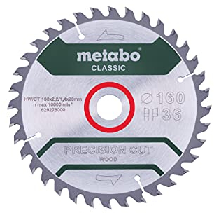 METABO 628278000 - Hoja de sierra Precision Cut Classic 160x20 mm dientes 36 WZ 10°