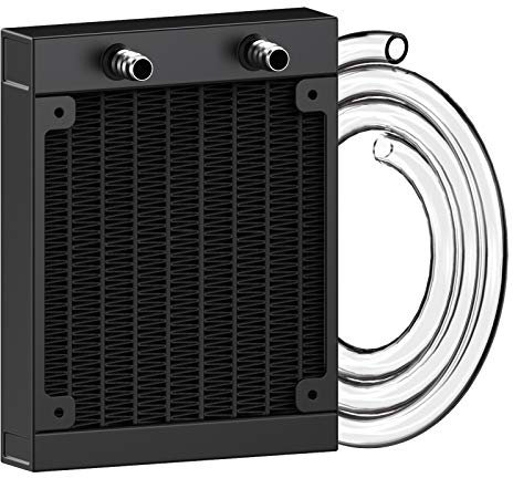 CLDIY Raffreddatore ad acqua, 12 tubi, in alluminio, scambiatore di calore con tubo per PC PC, sistema di raffreddamento ad acqua, DC12 V, 120 mm