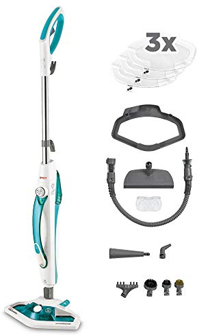 Polti Vaporetto SV450_Double 2- in-1 Steam Mop with Handheld Cleaner, Extra Cloths, Vaporforce Brush, 13 Accessories