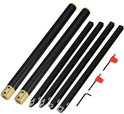 Drechseleisen Drechselmesser Set, Drechselwerkzeuge Drechselbank Für Holz, Drehmeißel Mit Wendeplatten, Drehwerkzeug Drehmeissel Aus Hartmetall Wendeplatten Trennwerkzeug Round/Square/Diamant