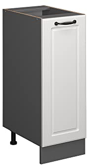 Vicco Apothekerschrank R-Line, Weiß Landhaus/Anthrazit, 30 cm ohne Arbeitsplatte