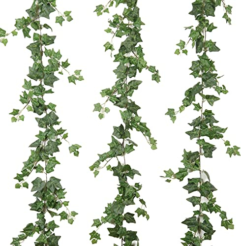 Dremisland 3PCS Fake Ivy Garland Artificial Foliage Plants 6.7FT Odorless Silk Ivy Wedding Garland Vines Fake Hanging Plants Greenery Decor for Indoor Outdoors Wedding Arch Wall Decor