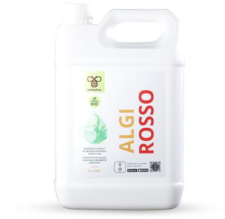 Algirosso Biostimolante 100% Biologico per Piante - Concime Alga Fertilizzante, Aumenta l'Energia Germinativa e Incrementa l'Attività delle Radici - 5 Litri