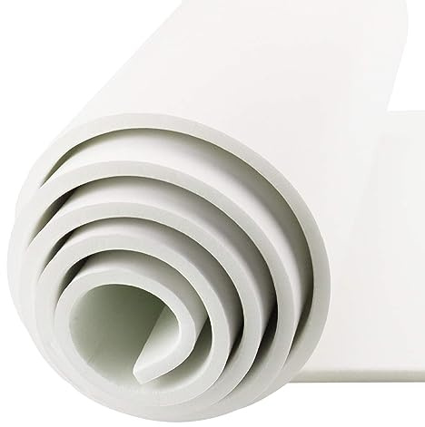 Storystore Rotolo di schiuma autoadesiva in gomma cellulare, autoadesiva, 300 mm (larghezza) x 6 mm (diametro) x 3 m (lunghezza), facile da tagliare, piastra in gomma cellulare fai da te (bianco)