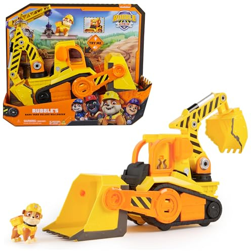 Rubble & Crew - Pack Excavadora + Figura Rubble - Patrulla Canina Juguetes - 6068074 - Juguetes Niños 3 años + - Regalo Niño 3 años +