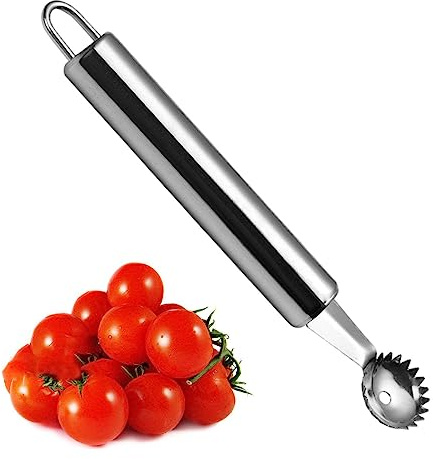 Moxeupon Tomatenentkerner, Tomatenstiele-Entferner, Edelstahl-Entkernungswerkzeug für Tomaten, Kirschen, Ananas, Erdbeeren, Küchenkochwerkzeug