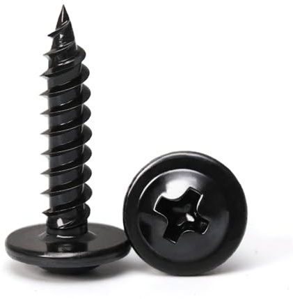 Black Wood Screws, #8×3/4 inch 300Pcs Black Phillips Modified Truss Head Wood Screws Quick Metal Self Tapping Zinc Oxide Used in Household Appliances,Furniture,Woodworking by B1jounie YA