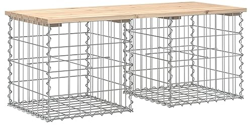 vidaXL Garden Bench Gabion Design 103x44x42 cm Solid Wood Pine