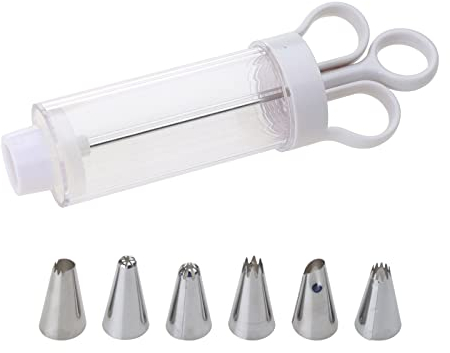 Christol Applicateur de Perles Dessert Décoration Seringue Set Cupcake Glaçage Injecteur de Remplissage avec 5 Buses de Glaçage Outil de Décoration de Gâteau Facile à Utiliser