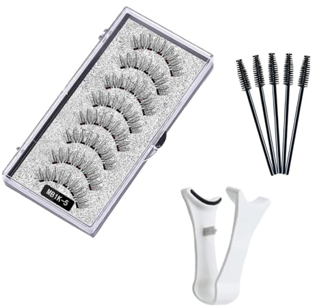 Thoquene 7 Stück Magnetische Wimpern Ohne Eyeliner, NatüRlicher Magnetic Eyelashes, Wasserdichtem Langlebigem