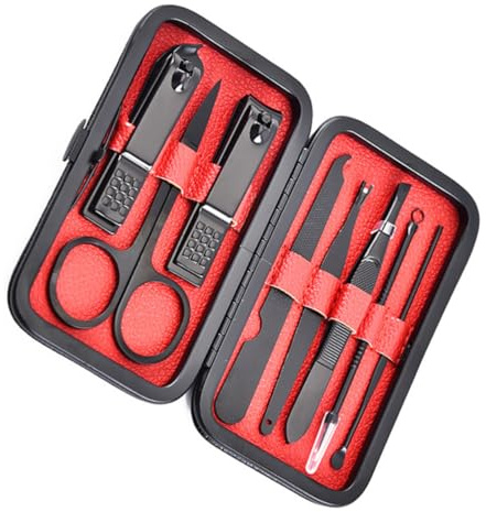 WOONEKY Set De Coupe-ongles Acier Inoxydable Noir Outil Manucure Pédicure Multifonction Ergonomique Pour Ongles Mains Et Kit Soins Ongles Maison Et Voyage