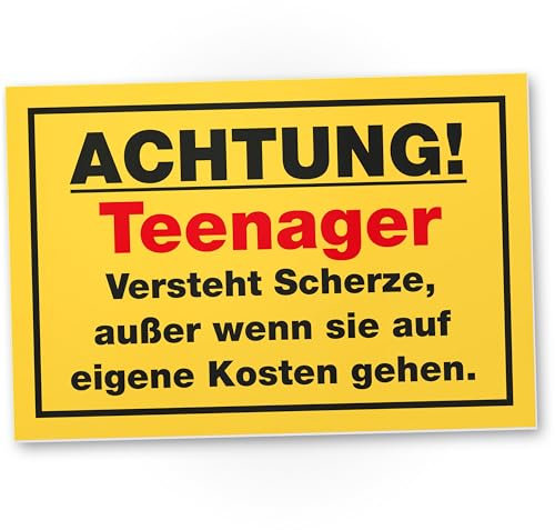 DankeDir! Teenager - Kunststoff Schild 30 x 20 cm - Geschenkidee Teenie Spruch Zimmer Türschild Jungen & Mädchen Jugendzimmer - Dekoration Deko Geschenk Idee Jugendliche Tür Deko Geburtstag