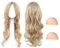 AYNKH Golden Wave longue perruque, perruques bouclées pour femmes, femmes, 27 bouclé longue perruque femmes Fantaisie Robe glamour full Hair Wave alternative costume cosplay Party