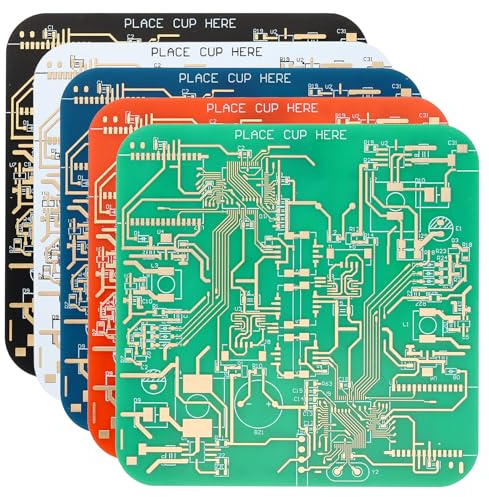 PATIKIL 5 Stk Untersetzer PCB Untersetzer Leiterplattenuntersetzer FR-4 Getränkeuntersetzer für Getränke Kaffee Tisch Bar Geschenke Freund Männer 5 Farben