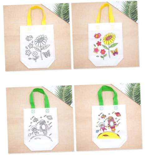 KOMBIUDA 2 Sets Graffiti-handtasche für Jungen und Mädchen Vlies-einkaufstasche Tragbare Maltasche Aufbewahrungstasche Tasche für Im Freien Mehrfarbiges Muster 12 Stück
