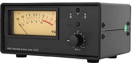 2-in-1 Lautsprecherverstärker 200W mit VU-Meter, Fernbedienung & Audio-Splitter | Digitale Röhrenverstärker Klasse A/B | Hochleistungs-Amplifier für Studio & Home Use