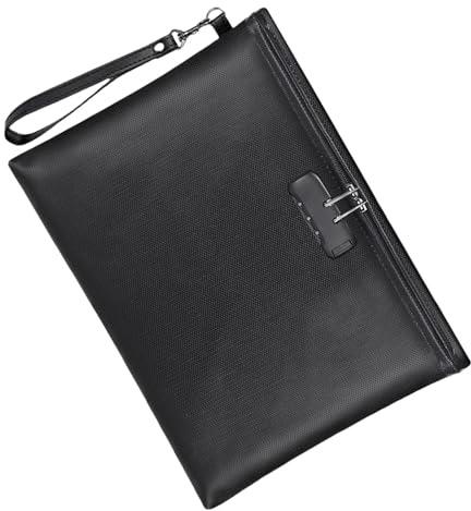Qutalmi wasserdichte Tasche mit Reißverschluss, mit Schloss -,Geldumschläge mit hoher Vertraulichkeit, sicher für Dokumente im A4-Format, Mobiltelefone