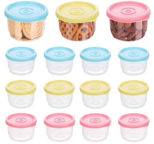 Small Food Containers with Lids, 12 Pack 160ml Reusable Stackable Cups | Microwave, Freezer and Dishwasher Safe for Yoghurt, Dips, Fruit and Lunch Prep, Ideal for Home, School or Office Use