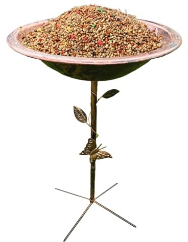 Vogelbad und Futterspender | Eisen-Tablett für Vogelbäder | Vogelbad | Unabhängiger schwerer Service, Terrassenpfähle zur Gartendekoration, Futterstation