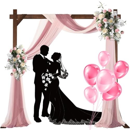 7.2FT Wooden Wedding Arch Stand Square Wood Arch Wedding Arbor for Proposal Wedding Party Scene,Birthday Party,Garden,Outdoor,Rustic Decorations