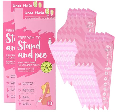 20 Stücke Urinella für Frauen Einweg Frauen Urinal Unterwegs Pee Trichter Campingklo Wandern Zubehör & Reise Gadgets Urinal für Schwangere Wandern ältere Menschen