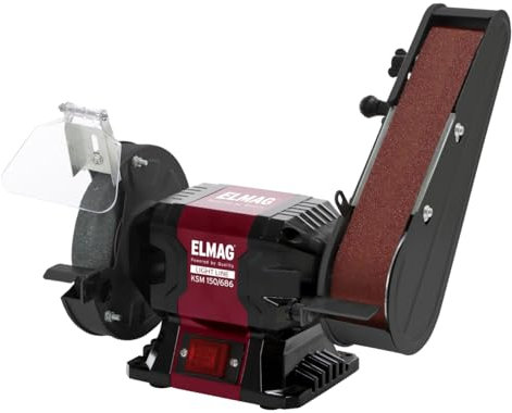 ELMAG Smerigliatrice combinata KSM 150/686 | Mola & Nastro abrasivo | 230 V | 250 W | Smerigliatrice a nastro e rettifica